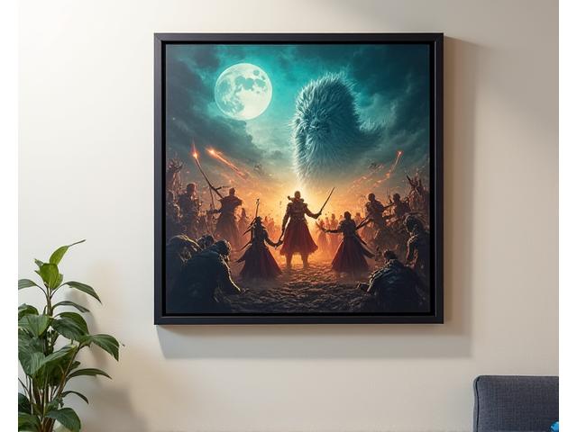Framed art print of a heroic fantasy scene