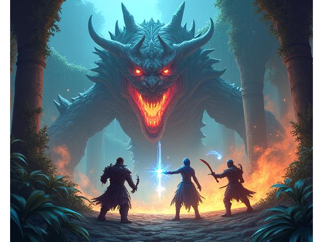 Gameplay screenshot of 'Aetherfall Chronicles' indie game showing a challenging boss fight
